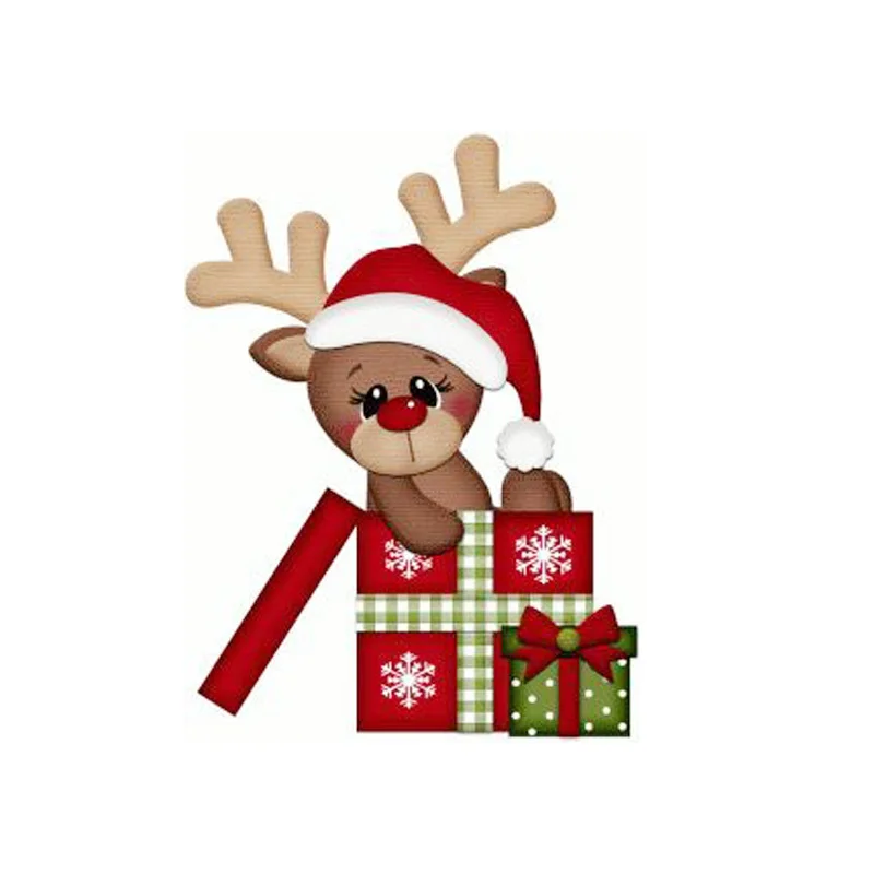 Новогодняя коробка с животными новинка 2019 штампы для скрапбукинга винтажный