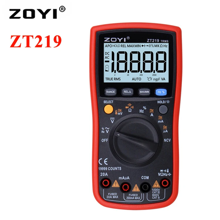 ZOYI ZT-219 Цифровой мультиметр 19999 отсчетов истинный Rms мультиметр-транзистор тест er профессиональный мультиметр емкости тест