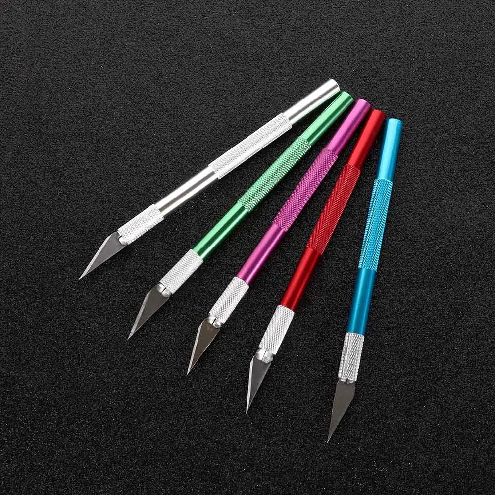 

1 Set 6 Blades Carving Tool Knife Mobile Phone PCB Leather Craft DIY Repair Manual Tool Non-slip Metal Scalpel Tool Set Tool