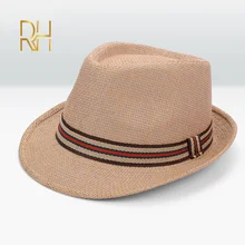 Летняя Пляжная соломенная шляпа, Панама для защиты от солнца, модная повседневная джазовая шляпа унисекс, ковбойская фетровая шляпа с лентой