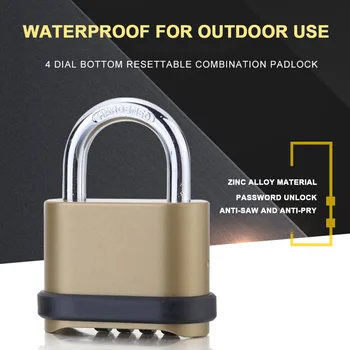 

Hardware Cabinet Door Padlock Alloy Outdoor Home Security Locker Gate Dormitory Digit Combination Anti Theft Code Number