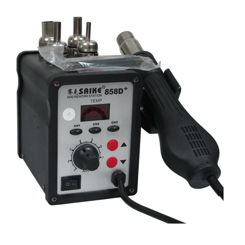 SAIKE 858D+ цифровой дисплей паяльная станция горячего воздуха 858d горячего воздуха горячего пистолета рерабочая станция горячего воздуха saike горячего воздуха