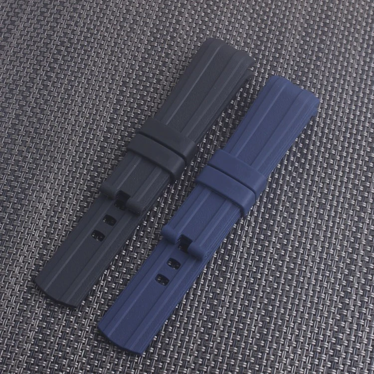 Черный синий 20 мм ремешок для часов изогнутый конец силиконовый резиновый ремешок с пряжкой для Омега ремешок Seamaster 300