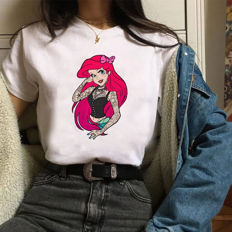 Poleras Mujer De Moda летняя футболка женская принцесса принт Vogue Harajuku Эстетическая футболка плюс размер футболка camiseta Mujer