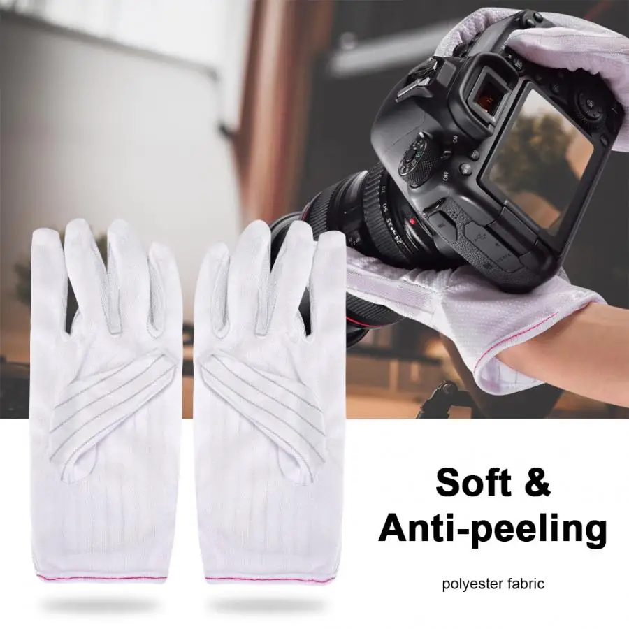 1 Piar антистатические перчатки белые линзы Профессиональный инструмент для чистки перчаток dslr камера для поддержания камеры и объектива