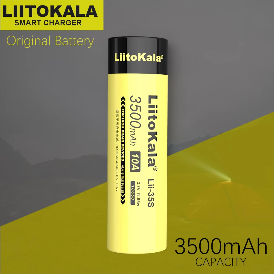 LiitoKala 18650 Батарея Lii-35S Lii-31S 3,7 V литий-ионный аккумулятор 3500 мА/ч, 3100mA Мощность Батарея для высокое Дренажные устройства