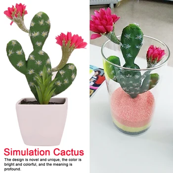 

Artificial Green Plants 3-Ear Cactus Succulent Simulation Bonsai DIY Innovative Simulation Miniascape without Pot