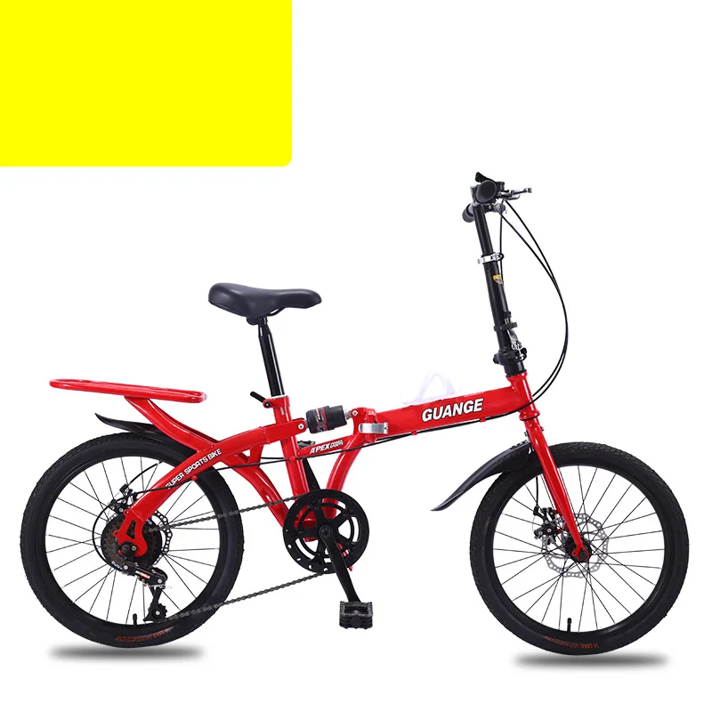 Carbon Steel Folding Bicycle 16/20 Inch Bike Adult Student Variable Speed Shock Absorber Bicycle Children Men And Women