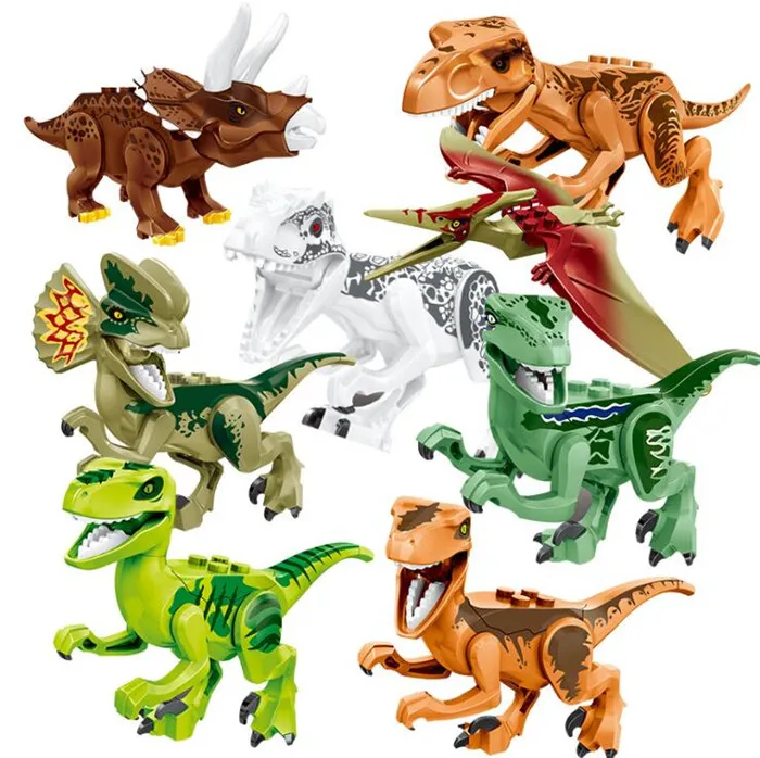8 Pcs Dinosaurs World Dinosaurs Figures Building Blocks Bricks Tyrannosaurus Assemble Dinosaurs Classic Kids Toy For Gift