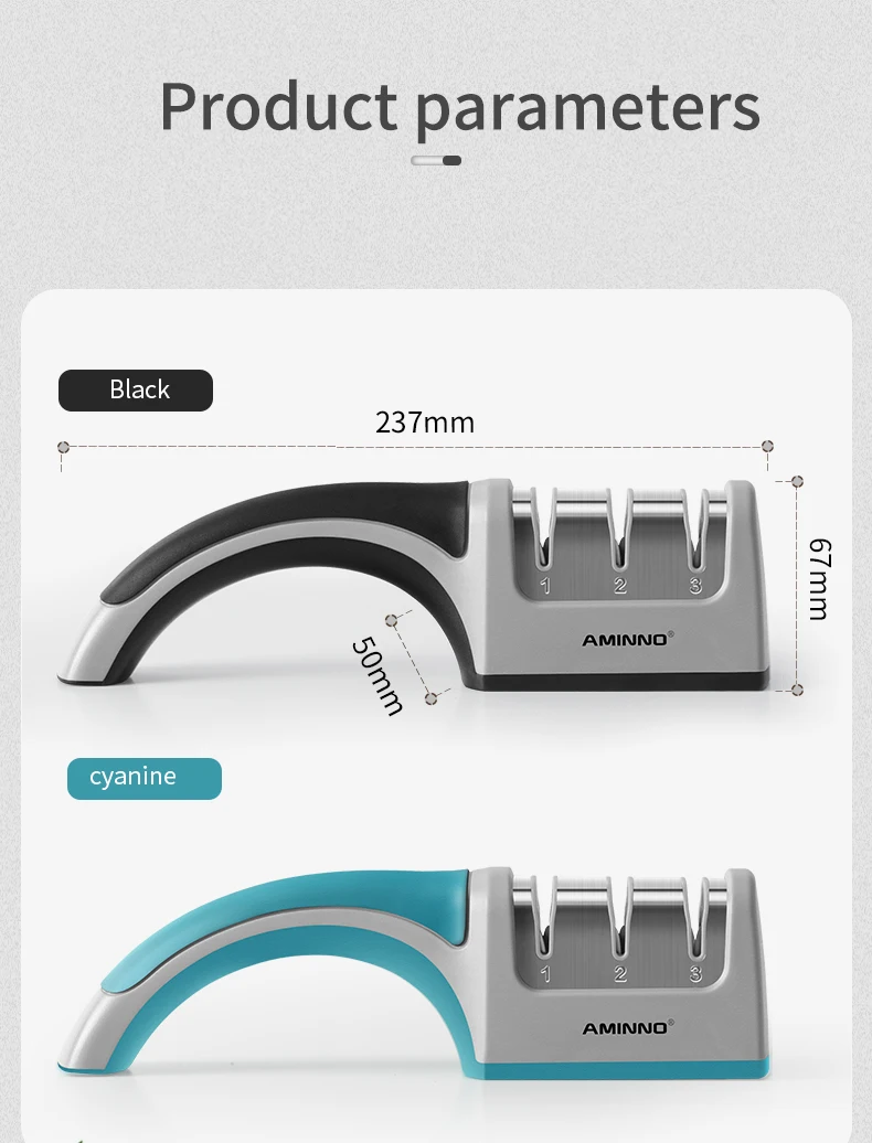 AMINNO Точилка для ножей 3 этапа Вольфрамовая алмазная керамика, более длительный срок службы, профессиональная точилка для ножей точильщик точильный камень