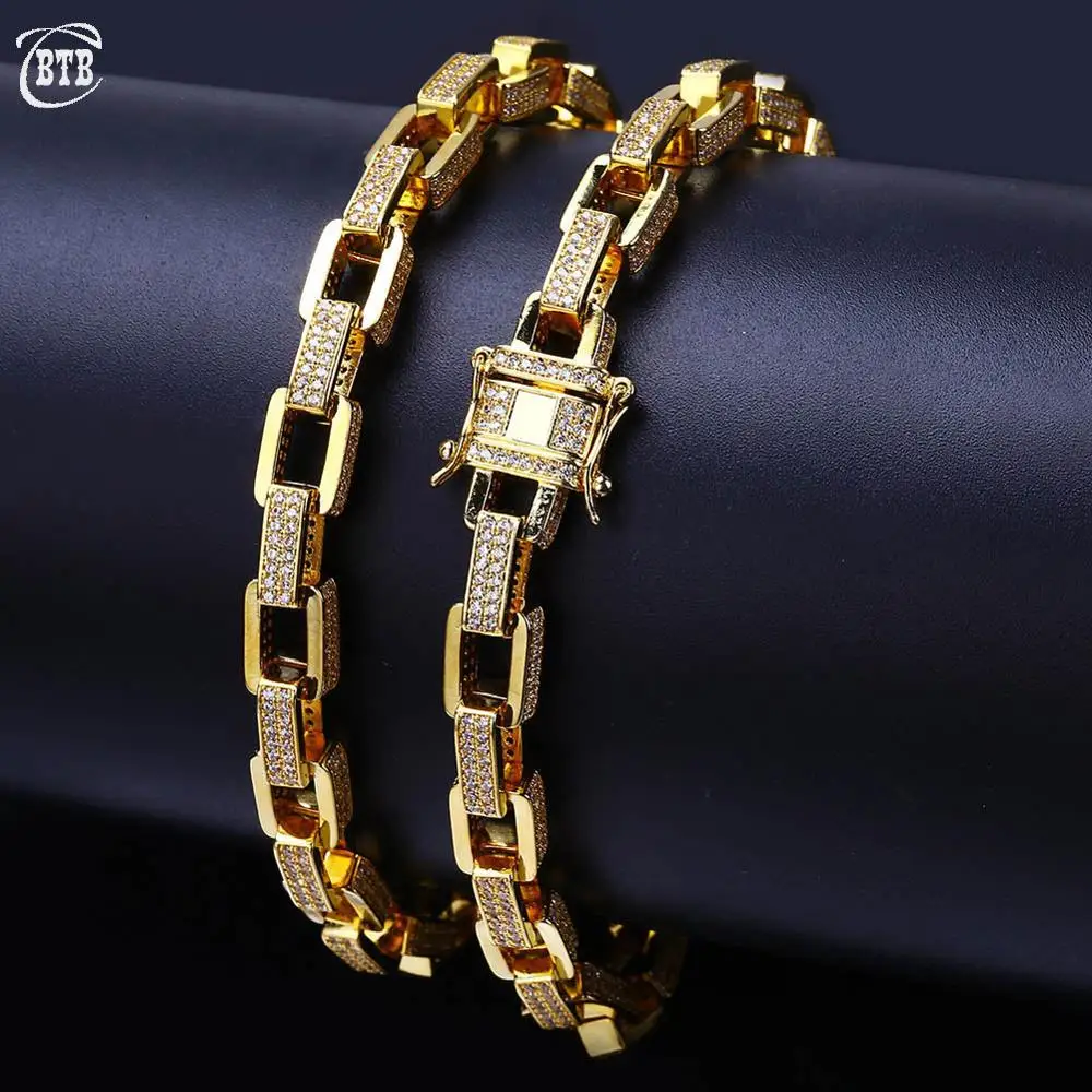 

Luxury Hip Hop Men Jewelry Personalized Micro Pave Cubic Zirconia Charm Iced Out Chain Silver Necklace 18 22 inch