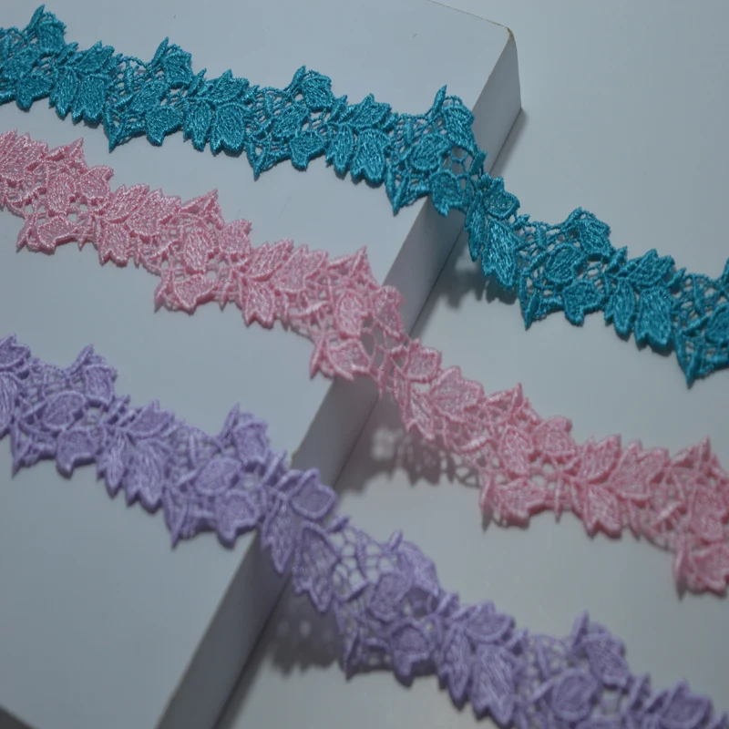 3cm Wide 5yds/lot Turquoise~Pink~Purple Floral Venise Trim with Design for Wedding Bridal and Garment Decoration | Дом и сад