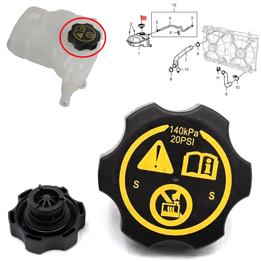 13502353 Car Radiator Expansion Water Tank Cap Cover For Opel Vauxhall