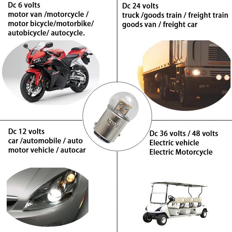 Светодиодная лампа lampara 1142 BA15D лампа P21D 6V 12V 24V 36V 48V Canbus сигнальные огни поворота тормоза 1,5 W Автомобильные стояночные фонари теплый белый