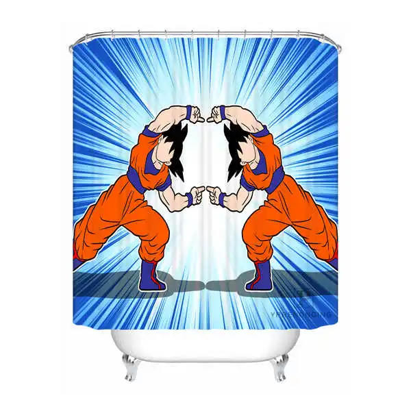 Shower Curtain Пользовательские водонепроницаемые занавески для душа Dragon Ball Z Goku и Gohan аниме печать декор для ванной комнаты различные размеры#180324-01-04 - Цвет: Shower Curtain