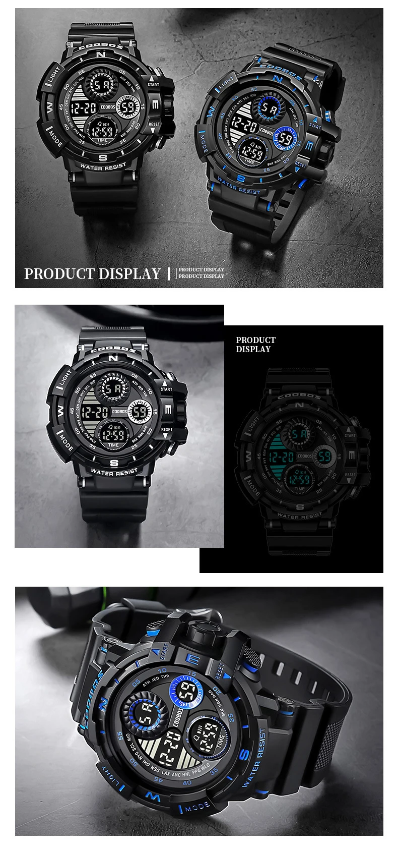 Multifunction Men Sport Watches Luxury Creative Luminous Military Watches Waterproof Led Digital Clock Male Reloj Hombre Digital