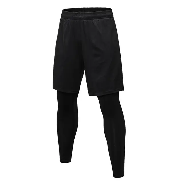 US $9.99 2PCS Compression Pants Mens Sweatpants Leggings High Elastic Dry Fit Training Tights Running Joggin