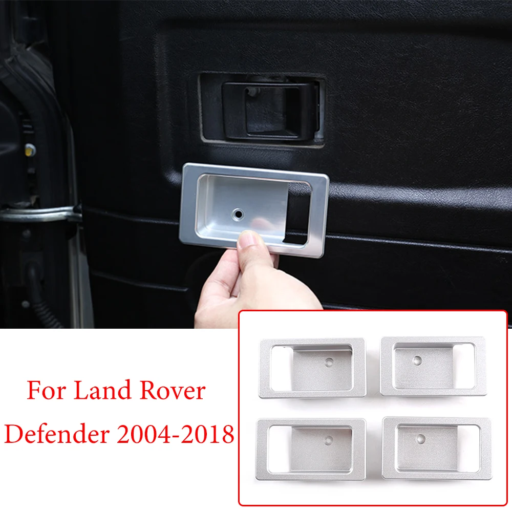 

Aluminum alloy,Car Inside Door Bowl Cover,Silver,For Land Rover Defender 90 110 130 2004-2018,Decoration Accessories,Replacement