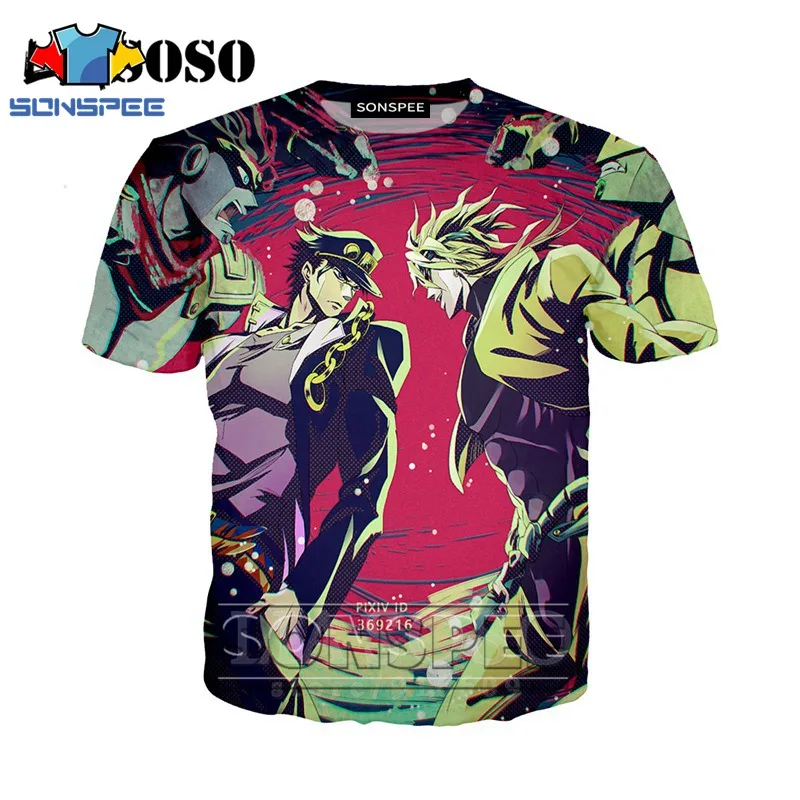 Аниме 3d печать футболка joJo для мужчин женщин homme необычный Adventur модная футболка футболки с забавным принтом Забавные Рубашки homme футболка A04 - Цвет: 09