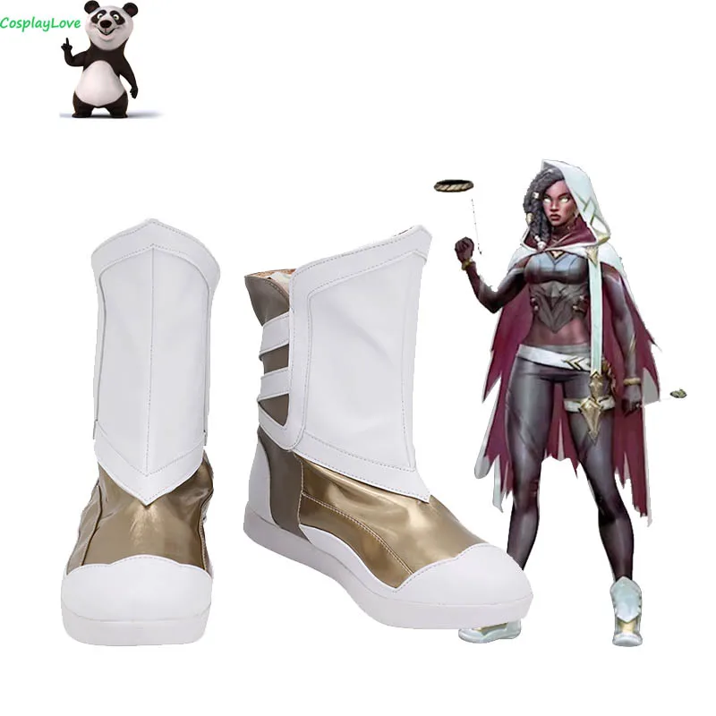 

Белые туфли для косплея LOL Senna, длинные сапоги на заказ для Хэллоуина, Рождества