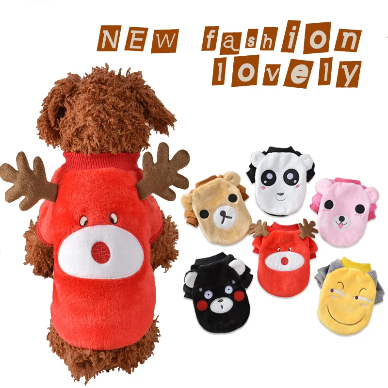 

Pet Dog Clothes Cute Cartoon Flannelette Dog Clothing For Pet Cartoon Sweater Dog and Cat Clothes XS-XL Pet Accessories