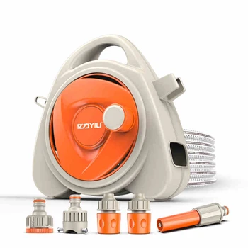 

Portable Turntable Garden Hose Wall Mount Flexible Water Hose High Pressure Spray Nozzle With Water Gun To Watering Car Wash