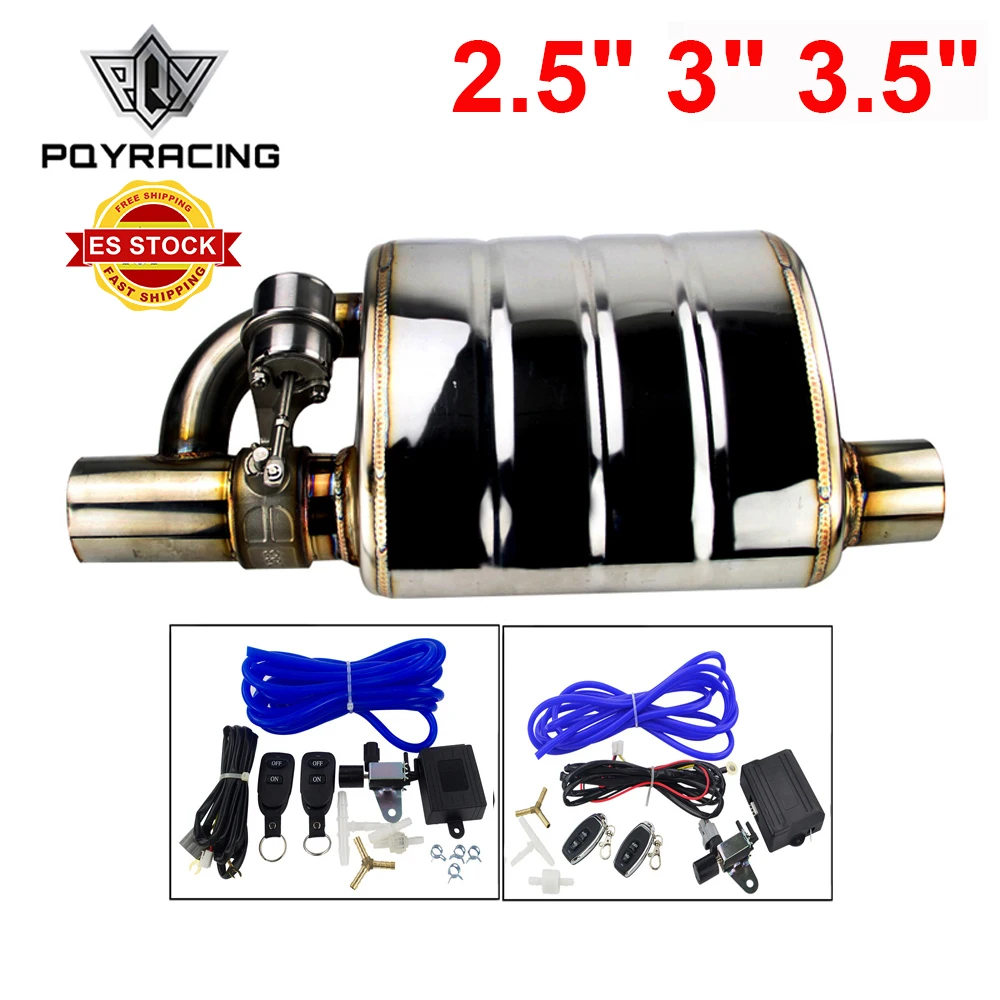 US $106.30 Stainless Steel 25 3 35 InOut Tip On Single Exhaust Muffler Dump Valve Exhaust Cutout With Wireless Remote Controller Set