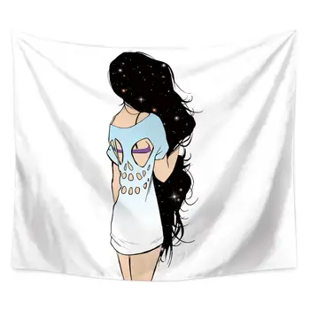 

Psychedelic Tapestry Sexy Women Wall Hanging Printing Polyester Fabric Beach Mat Boheme Decoration Decor Hippie Tapestries