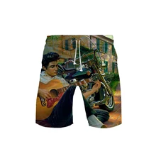 Мужские шорты с 3D принтом Элвиса Пресли летние новые быстросохнущие мужские шорты в стиле хип-хоп пляжная одежда