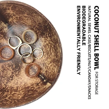 

2/4PCS Natural Coconut Bowl Real Organic Coconut Shell Sealed with Coconut Oil Polished Coconut Serving Handcraft Cereal Bowls