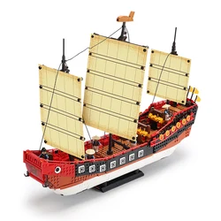 Blocs de construction de bateau à voile classique chinois, série cantonnais antique, modèle MOC, jouets, cadeaux pour enfants 