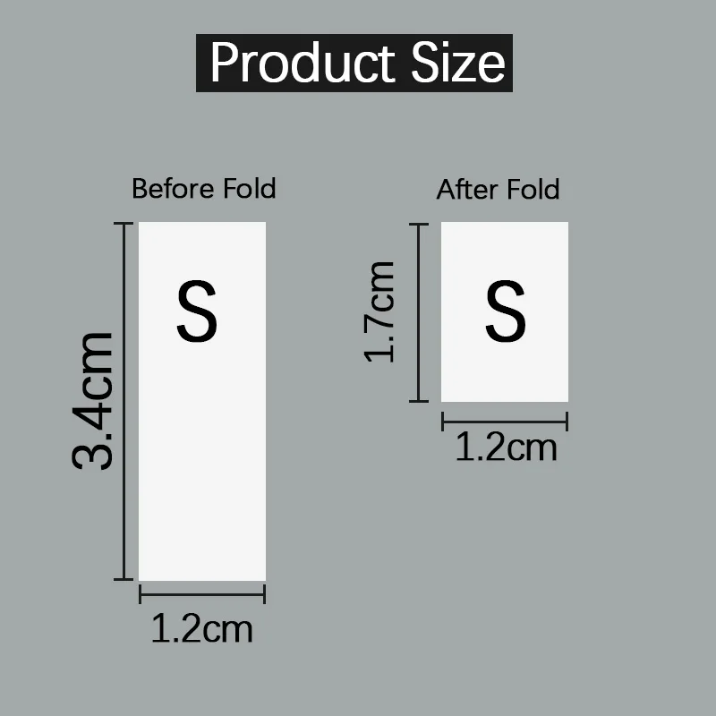 500Pcs Clothing Size Label Black Text White Garment Clothes T Shirt Dress Cloth Fabric Label Tag XS S M L XL 2XL 3XL 4XL 34*12mm