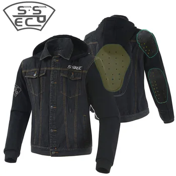 

Windproof motorcycle spring summer men's denim clothing motorcycle jacket