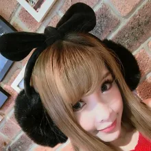 Теплые женские плюшевые пушистые теплые меховые наушники для женщин и девушек, зимние наушники