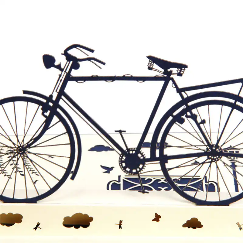 Креативные 3D Pop Ep Vintage Bike ручной лазерный разрез винтажные открытки подарки на