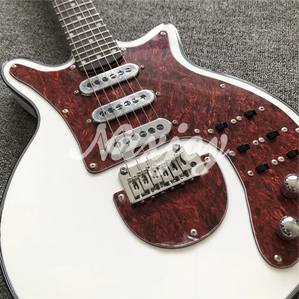 Фабрика белая Гильдия Brian BM01 Brian may-гитара Black Pickguard 3 пикапы тремоло мост 24 лада на заказ электрогитара