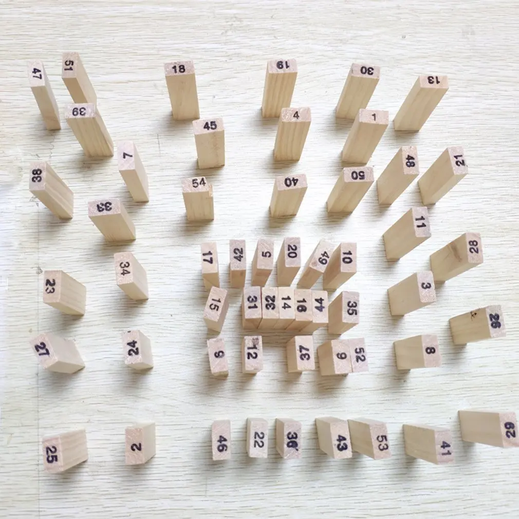 54 шт. лог-цветные цифровые детские сложенные строительные блоки деревянные Tumbling башня игра семья сад игры игрушки