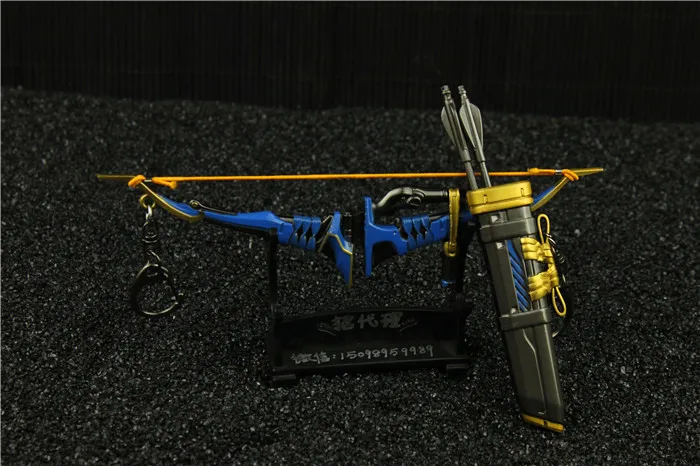 17 см Overwatch Hanzo брелоки в виде оружия Overwatch Hanzo Косплей игрушка модель оружия брелок для автомобиля лук и стрела