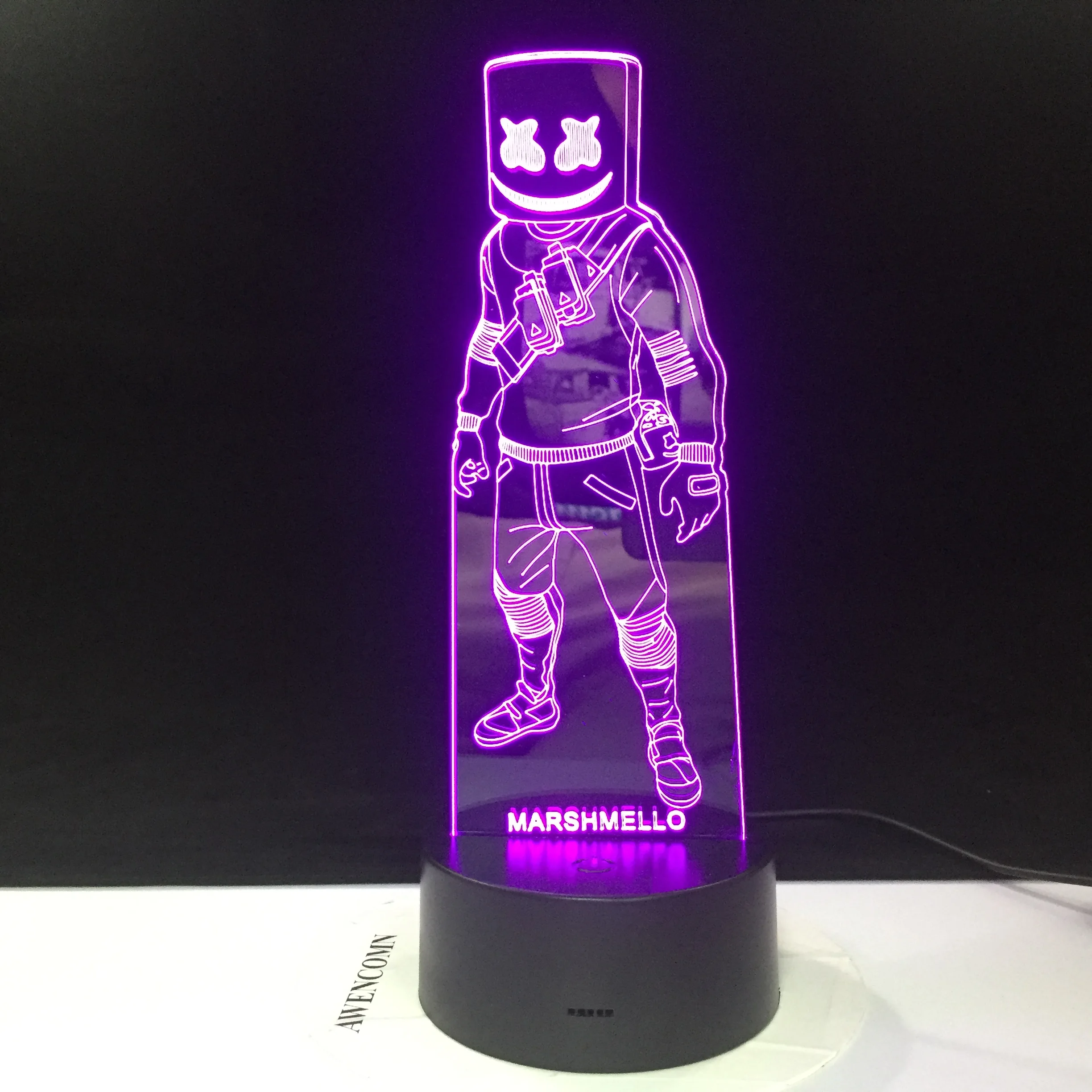 Marshmello фигура кожи битва рояль игра светодиодная новинка ночник для детский домашний декор детский подарок службы прямой доставки