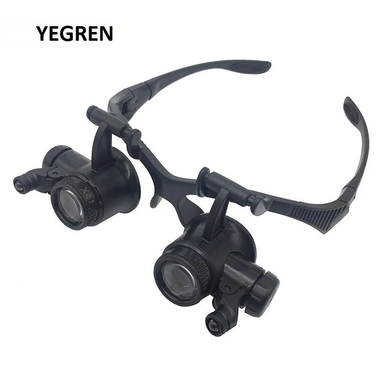 

Hands Free LED Illuminated Head Magnifier Adjustable Headband Helmet Magnifying Glass With LED Lights Detachable Head Strap