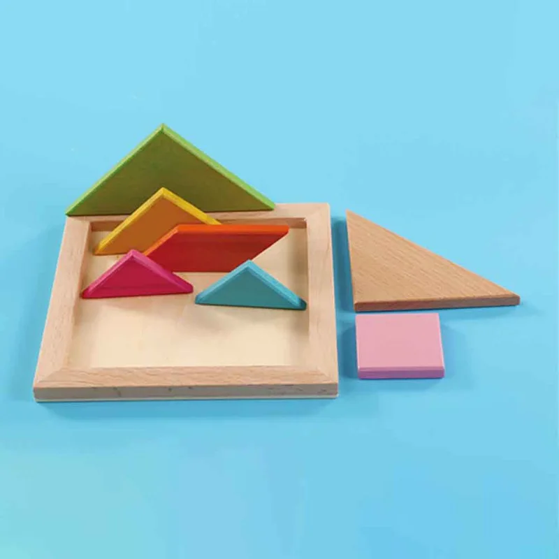 Детские деревянные детские игрушки Пазлы Tangram паззл доска деревянная геометрическая форма детские развивающие игрушки