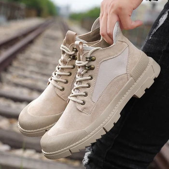 

for Winter ankle western man protective land work cowboy high waterproof shoes safety dress vintage timber heel tactical rubber