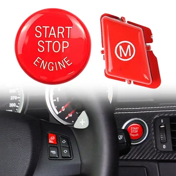 

2pcs Car Engine Start Stop Engine Button Cover For BMW 3 Series E90 92 93 M3 Car Steering Wheel Button Engine Start Button Cover