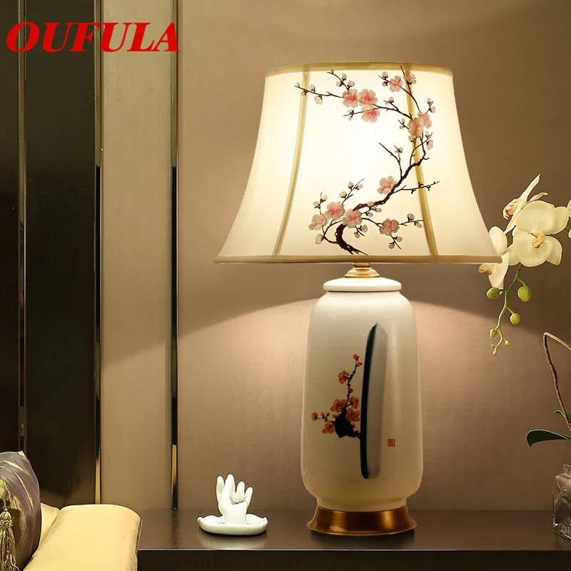 

DLMH Ceramic Table Lamps Desk Lights Luxury Modern Contemporary Fabric for Foyer Living Room Office Creative Bed Room Hotel
