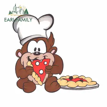 

EARLFAMILY 13cm x 11.8cm For Baby Taz Funny Car Stickers Cartoon Decal Sunscreen DIY Custom Printing Vinyl Material Decoration