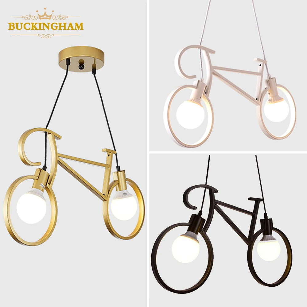 

retro pendant lamp creative iron bicycle nordic light for living room restaurant bar industrial personality hanging lamps