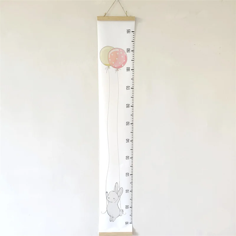 Nordic Cartoon Animal Baby Height Ruler Wooden Wall Hanging Kids Growth Chart Height Record Measure Ruler Home Decor Photo Props