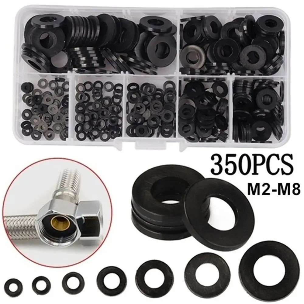 Gasket Insulation Ring 7 Sizes M2 M25 M3 M4 M5 M6 M8 Screw Bolt Nylon Flat Washer Assortment Kit | Обустройство дома
