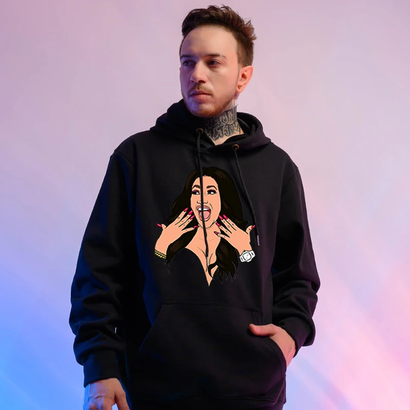 

Autumn Harajuku Cardi B Hoodie Men Black Cotton Hoodie Cardi B Sweatshirt Hip Hop Keep Warm Women/men Hip Hop Hoodie Clothes