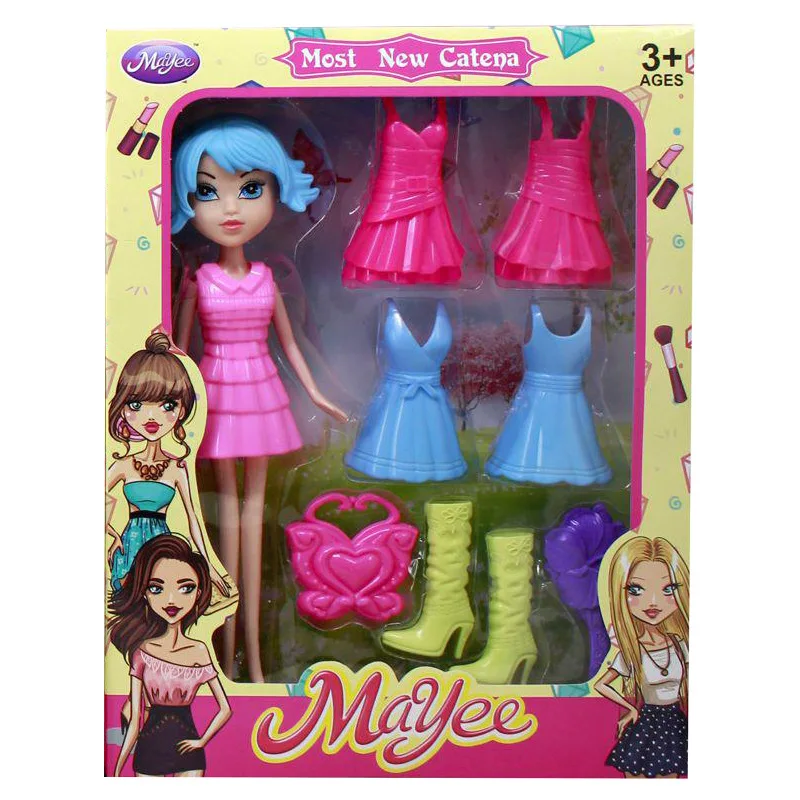 New Products Hot Sales Replaceable Bobby Doll Exquisite Gift Box 9-Inch Big Head Girl DIY Suit GIRL'S Birthday Play House